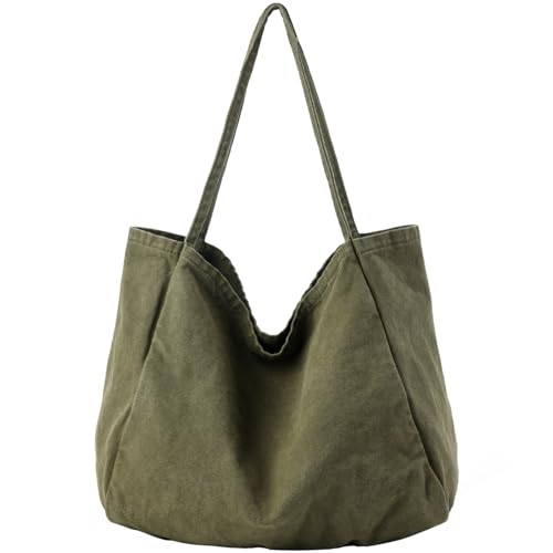 YAVCOOL Canvas Tote Bag for Women Large Hobo Shoulder Bag for Work Travel Casual Message Bag Tote Purse handbags