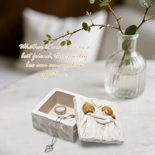 Hodao Friendship Jewelry Keepsake Box Sculpted Hand-Painted Keepsake Box Anniversary Memory Boxes, Decorative Boxes For Ho...