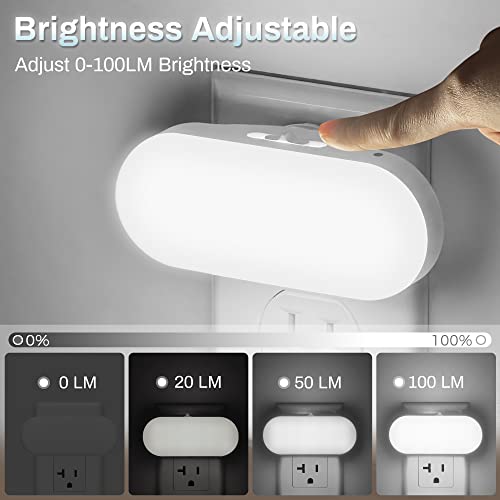 DORESshop Led Night Light, Plug into Wall, [2 Pack] with Dusk to Dawn Sensor, 1W 5000K Dimmable Night Light from 0LM to 10...