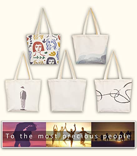 PN.HCNMTFB Canvas Tote Bag, Pockets, Zipper, Durable, Lightweight, Cotton Shopping Cloth Bag, Gifts