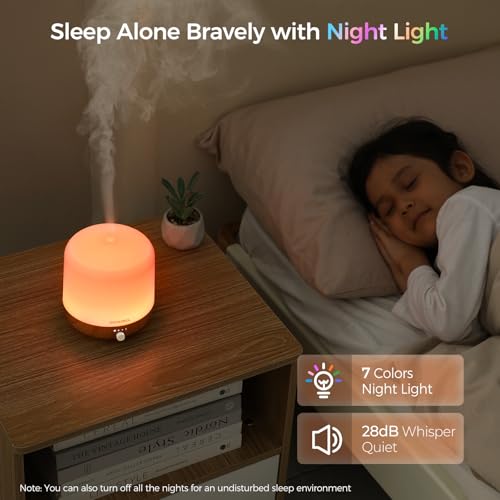 BOXING 300ML Essential Oil Diffuser, Diffusers for Home&Large Room, Aromatherapy Diffuser with 7 Colors Night Light Perfec...