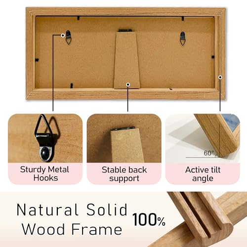CUSTOM STEWARD Personalized Photo Frame, LOVE Design, Natural Wood with Acrylic Panel, Wall Mount or Tabletop Display, Gif...