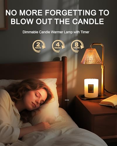 Candle Warmer Lamp with Timer Dimmer - Birthday Gifts for Women Mom House Warming Gift New Home Room Decor, Adjustable Hei...