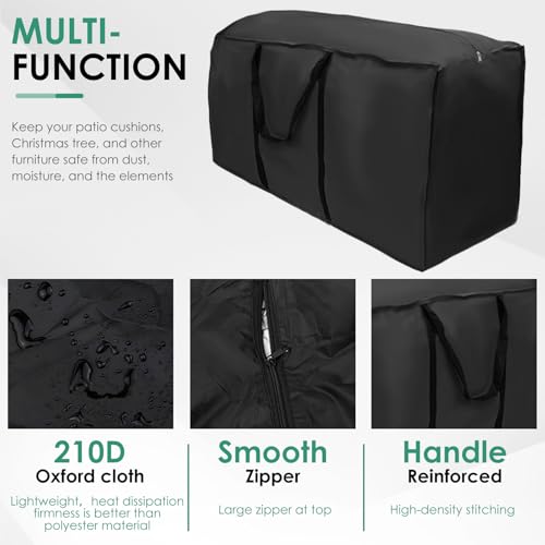 TMWEFUSC 2 Pack Patio Furniture Storage Bag Extra Large Protective Cushion Cover with Zippered Waterproof for Patio Furnit...