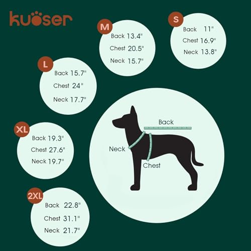 Kuoser Dog Cooling Vest Harness, Small Dog Cooler Jacket with Adjustable Buckle for Outdoor Beach, Hiking, Training Green S