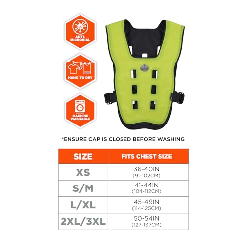 Ergodyne Chill-Its 6684 Evaporative Cooling Vest, Drip Free Cooling, Adjustable Personalized Fit, Easy Activation