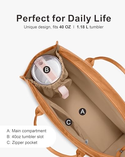 Large PVC Tote Bag for Women, Kraft Paper Handbag Beach Tote with Letter Print, Top Handle Purse for Work Travel Shopping
