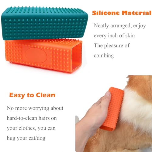 2 Pieces Pet Dog Cat Hair Remover, Block Roller Cleaner, Hollow Silicone Cleaner Brush for Sofa, Car Interiors, Furnishing...
