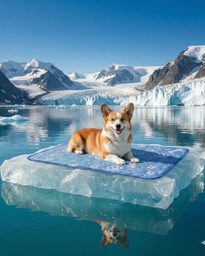 Neuqiho Dog Cooling Mat, 28x22in Pressure Activated Cooling Pad for Small Dogs & Cats, Durable Scratch-Resistant Pet Chill...