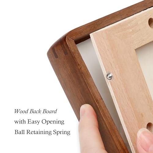 XKIILH 11x14 Picture Frames Walnut Solid Wood with Real Glass Vertical Horizontal Standing Display Photos 5x7/8x10 with Ma...