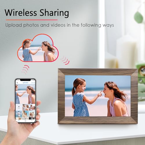 Canupdog WiFi Digital Picture Frame 10.1 Inch, IPS Touch Screen Smart Cloud Digital Photo Frame with 16GB Storage, Wall Mo...