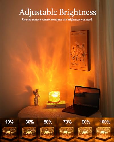 Deogos Mood Lighting,Rechargeable Northern Lights Cube Ambient Lighting Ocean Wave Projector Light Aurora Glow Lamp,16 Col...