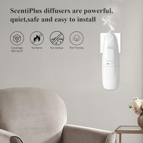 ScentiPlus Plug in Waterless Aroma Diffuser for Essential Oils 500 Sq. Ft, Portable Fragrance Diffuser with Cold-Air Diffu...