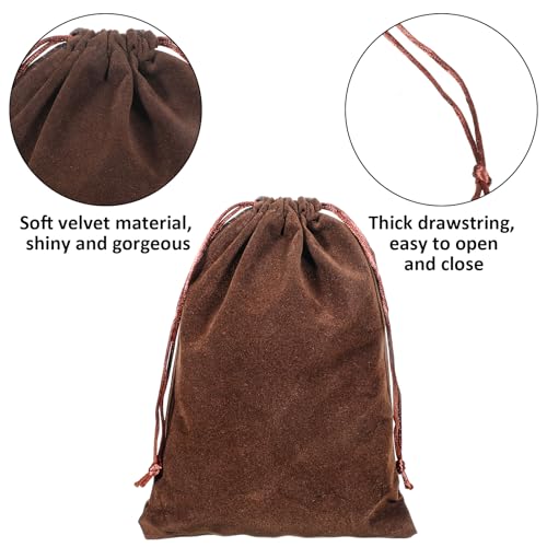 6 Pcs Gift Fabric Cloth Bag 7.8 x 6.2 inch 6 Colors Mixed Velvet Gift Bags Package Drawstring Pouch Soft Velvet Bag with D...