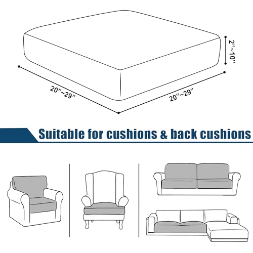 SICHOWEL Water-Repellent Sofa Cushion Covers Jacquard High Stretch Fabric Chair Cushion Furniture Protector for Living Roo...