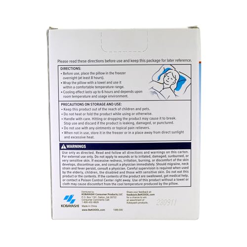 BeKOOOL Cooling Soft Gel Pillow - Reusable Cooling Relief from Migraines, Neck Strain and Fever - Up to 6 Hours of Coolin...