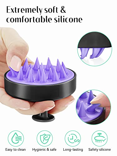 HEETA Scalp Massager Hair Growth, Soft Silicone Scalp Scrubber Shampoo Brush for Exfoliation, Dandruff Removal Head Massag...