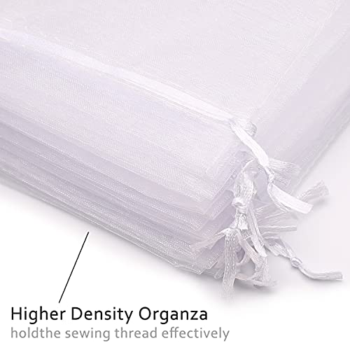 Akstore 50PCS Premium Sheer Organza Gift Bags, 3X4 inch (usable size: 3 x 2.9 inches) Elegant Jewelry Pouches (White)