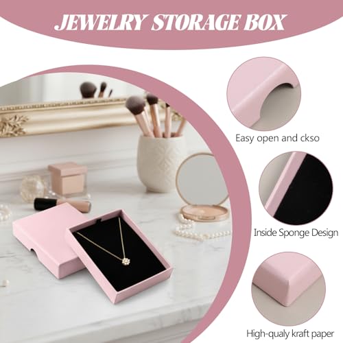 cobee 3 Pack Square Jewelry Boxes, Lids Necklace Boxes, Bracelet Earring Necklace Gift Box for Jewelry Gift Small Pendant ...
