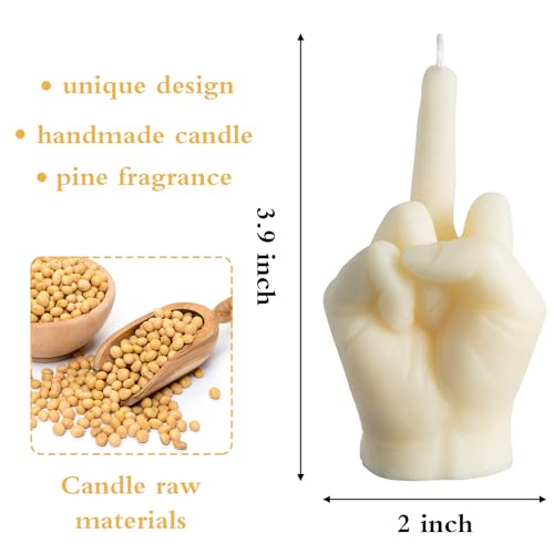 6sisc Middle Finger Scented Candle Danish Pastel Room Decor Aesthetic Pine Fragrance Soy Wax Aromatherapy Hand Gesture Can...