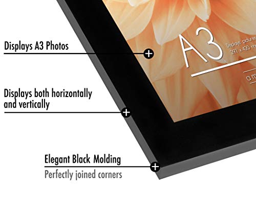 Americanflat A3 Picture Frame with Shatter-Resistant Glass - 11.7x16.5 Frame with Engineered Wood - Signature Collection -...