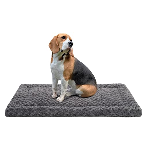 Washable Dog Bed Mat Ultra Soft Dog Crate Pad Comfy Fluffy Pet Kennel Beds Sleeping Mattress for Large Jumbo Medium Small ...
