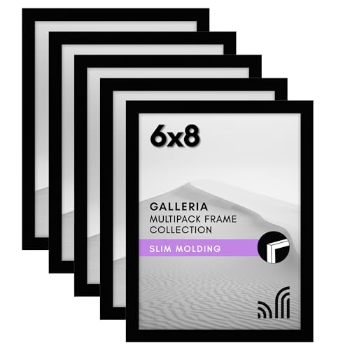 Americanflat 6x8 Picture Frame with Polished Plexiglass - Set of 5 - Galleria Collection - Picture Frames for Tabletop and...
