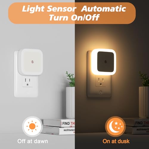 Sujeet Night Light, Night Lights Plug into Wall 8-Pack, Nightlight Plug in Night Light, Dusk to Dawn Night Lamp Led (Warm ...