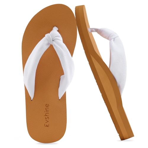 Evshine Women's Flip Flops with Moderate Arch Support, Summer Comfortable Yoga Mat Thong Sandals for Beach, Pool, Travel