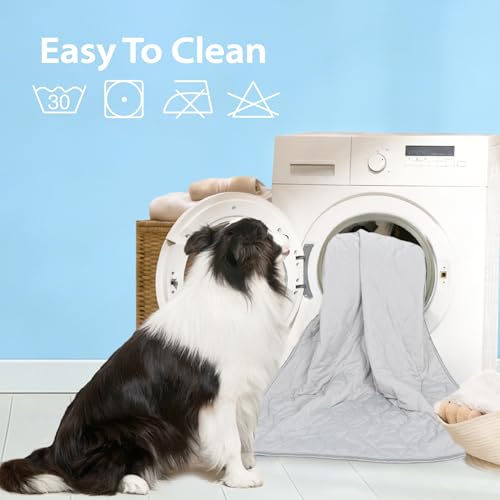 ZAKAPAWS Cooling Blanket for Dogs - Q-MAX>0.4, Lightweight Pet Throw Blanket Furniture Protector, Breathable Fill and Soft...
