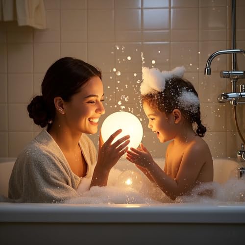 COPU LED Ball Light, 6-inch Glowing Orb Light, Rechargeable Globe Lamp, Dimmable Mood Lights W/Remote, Waterproof Ambient ...