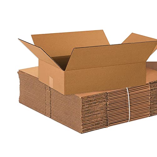 BOX USA Shipping Boxes Medium 20"L x 14"W x 4"H 25-Pack, Cardboard Box for Shipping, Moving, Mailing, Packing, Packaging a...