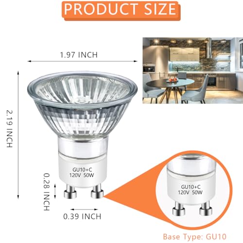 BOGAO Halogen Bulb 50 Watt GU10 120V NP5 Replacement Bulb for Candle Warmer, Scent Wax Burner, Fragrance Melt, Warming JDR...