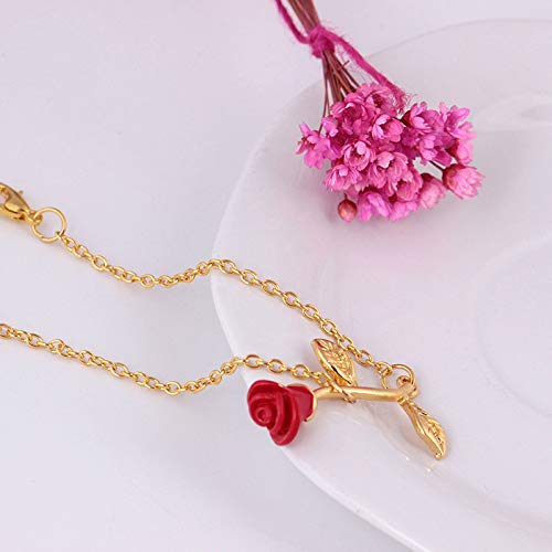 JczR.Y Rose Flower Bracelet for Women Red Rose Chain Bracelet Charm Romantic Flower Bracelet Link Fashion Valentine's Day ...