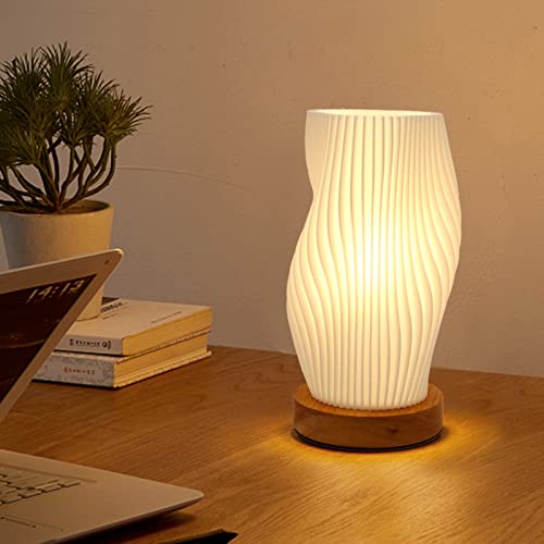 Zenply Novelty Small Table Lamp for Bedroom,Vintage Style Striped Small Night Light Lamp, Mini Bedside Lamp for Living Roo...
