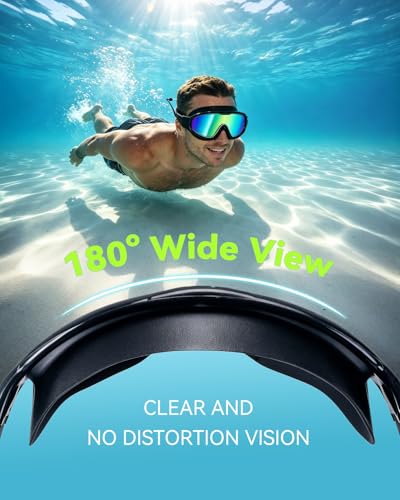 PADONISE Anti Fog Swimming Goggles 2 Pack for Men Women – Polarized & Clear Adult Swim Goggles with UV Protection, 180° Wi...