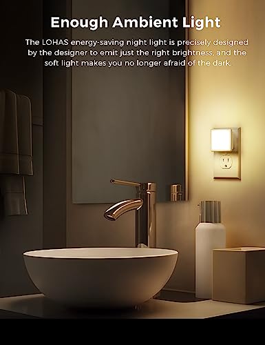L LOHAS LED Night Light,Night Lights Plug into Wall, [6-Pack] Plug in Night Light, Dusk-to-Dawn Sensor, 3000K Soft White ...
