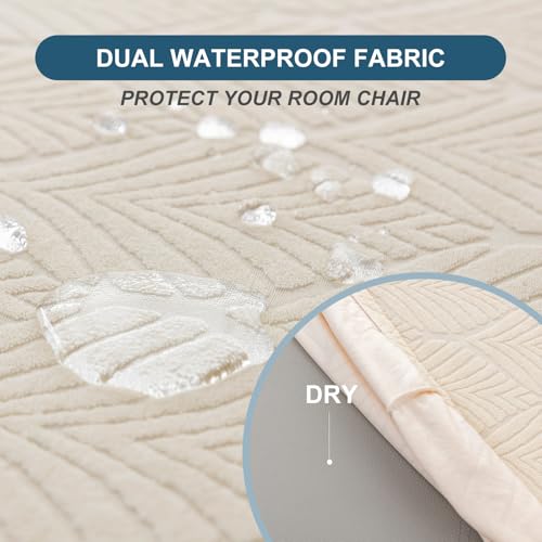 YUEANG Removable Washable Dining Chair Seat Covers Set of 4,Stretch Jacquard Chair Seat Cushion Protector Slipcovers, Rear...