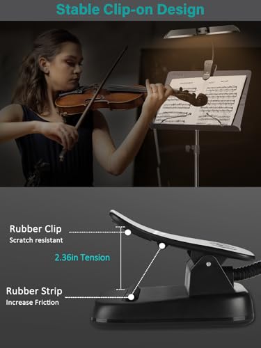 Vekkia 64 Led Rechargeable Music Stand Light - Folding Clip On Piano Lamp, Portable Professional with 5 Brightness×3 Color...