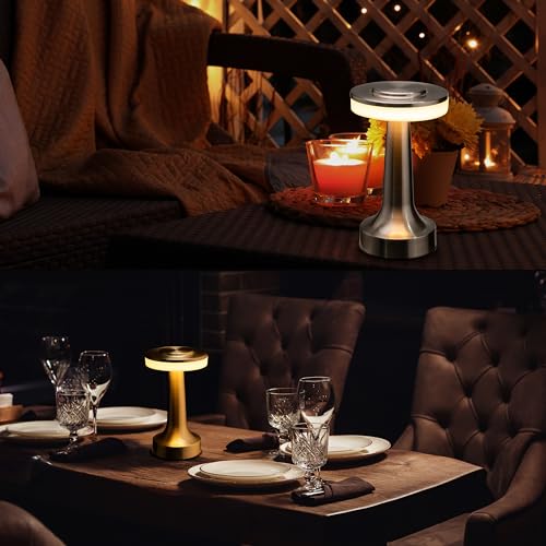 O’Bright Portable LED Table Lamp with Touch Sensor, 3-Levels Brightness, Rechargeable Battery Up to 48 Hours Usage, Night ...