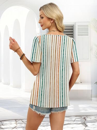 WIHOLL Womens Summer Tops Short Sleeve Shirts Square Neck Spring Outfits 2026 Fashion Clothing Blouses