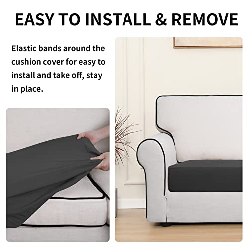 Easy-Going 100% Waterproof Chair Sofa Seat Cushion Slipcovers Couch Cushion Cover Stretch Furniture Protector for Kids, Pe...