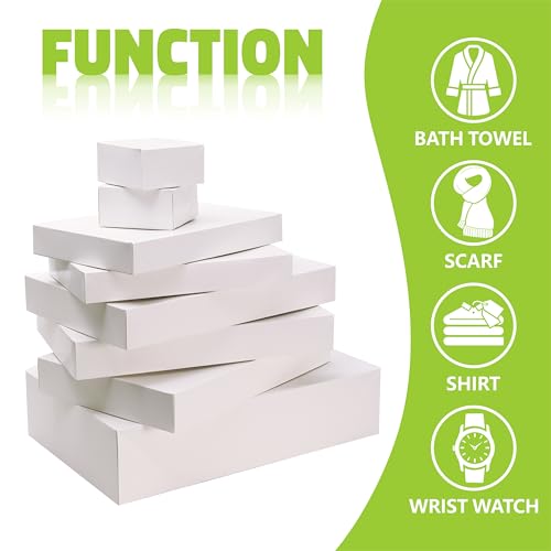 Bobobag 13 Pack White Gift Boxes with Lids for Presents, Assorted size Gift Boxes for Christmas ( 3 Extra large 17",3 Larg...