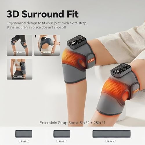 IKEEPFIT Cordless Knee Massager with Heat Vibration for Pain Relief, MAXwarm 4.0[2026 Upgraded] - Electric Heated Knee Bra...