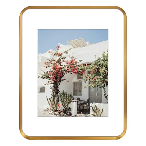 Golden State Art 11x14 Aluminum Picture Frame Bronze Gold - With Mat for 8x10 Photo or Without Mat for Round Edges 11 x 14...