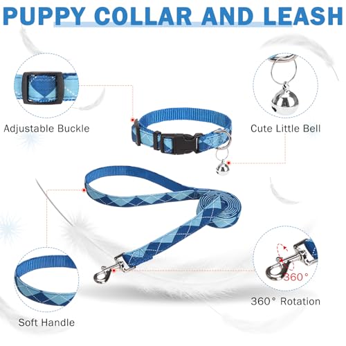 SCENEREAL Small Dog Harness and Leash Collar Set, Step in No Pull Soft Mesh Dog Harnesses for Small Medium Sized Dogs Pupp...