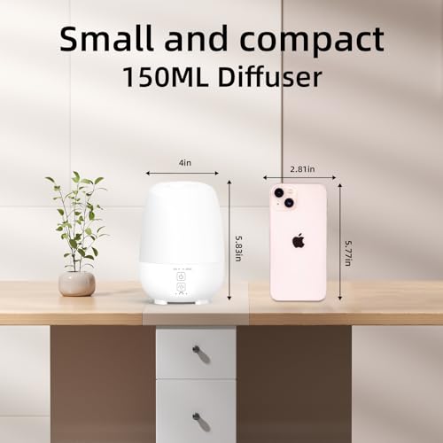 SPLITSKY 150ML Cordless Essential Oil Diffuser, Built-in 6000mAH Rechargeable Battery, 7 Hours Run Time, 7 Colors LED Ligh...