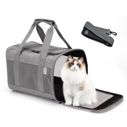 MUYG Pet Carrier Bag for Cats,Cat Soft-Sided Carriers Collapsible Ventilated Breathable Puppy Carrier for Small Dogs Airli...