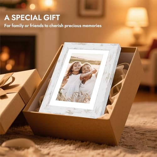 Hongkee 5x7 Picture Frame with Glass, Display Pictures 4x6 with Mat or 5 x 7 without Mat - Wall and Tabletop, 5 by 7 Photo...