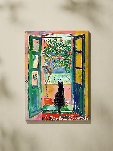 ALMLZL Henri Matisse Wall Art Cat in Famous Henri Matisse The Open Window Paintings Prints Original Design Cute Impression...